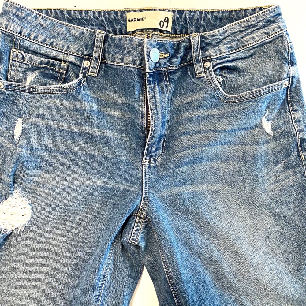 GARAGE 09 High Waisted Cropped Distressed Jeans - Picture 3 of 10